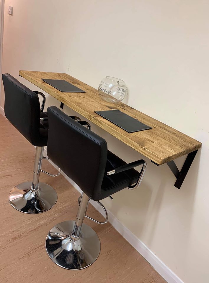 Breakfast bar | Kitchen table | Desk | scaffold boards | Brackets are included