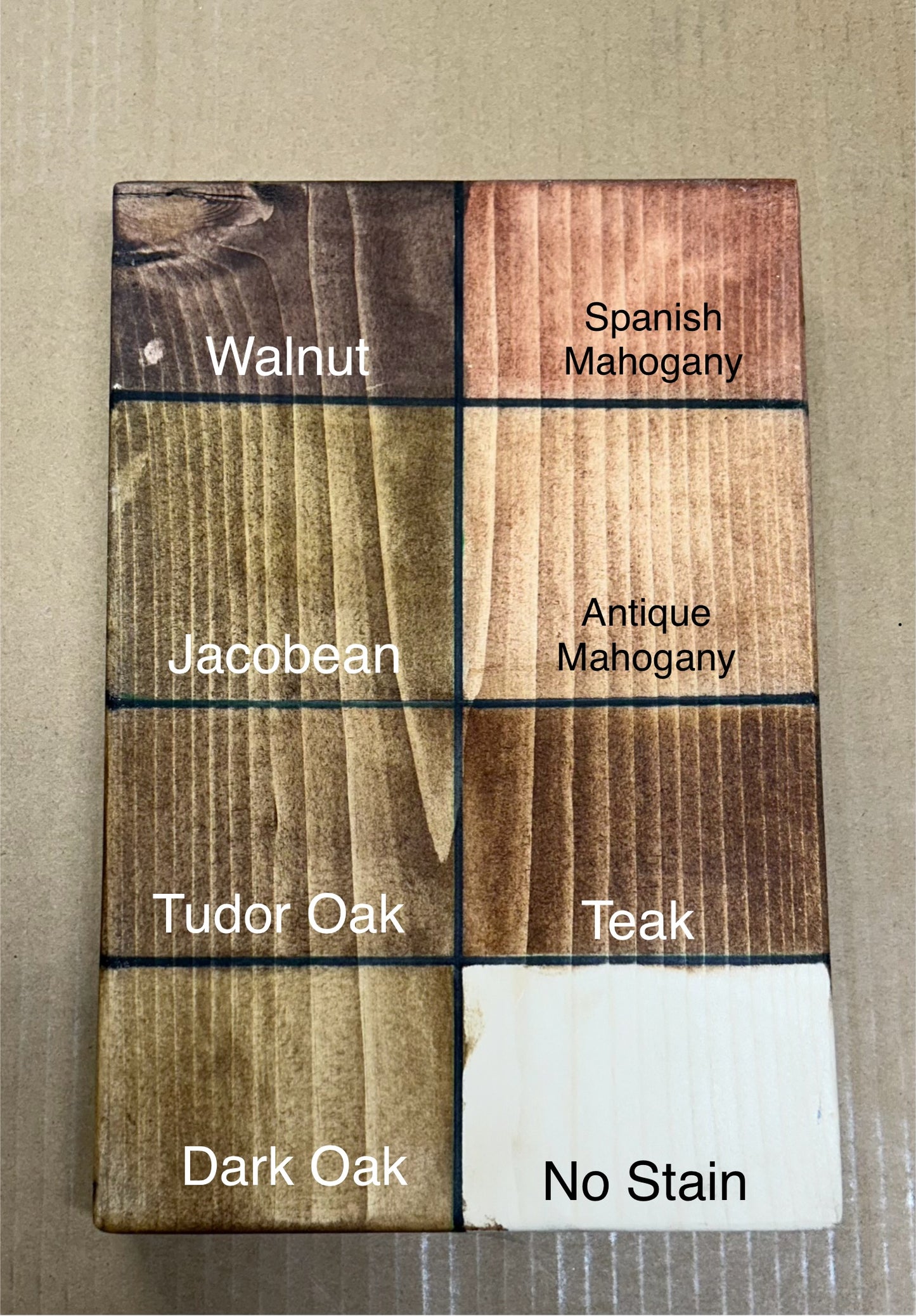 Individual stain samples