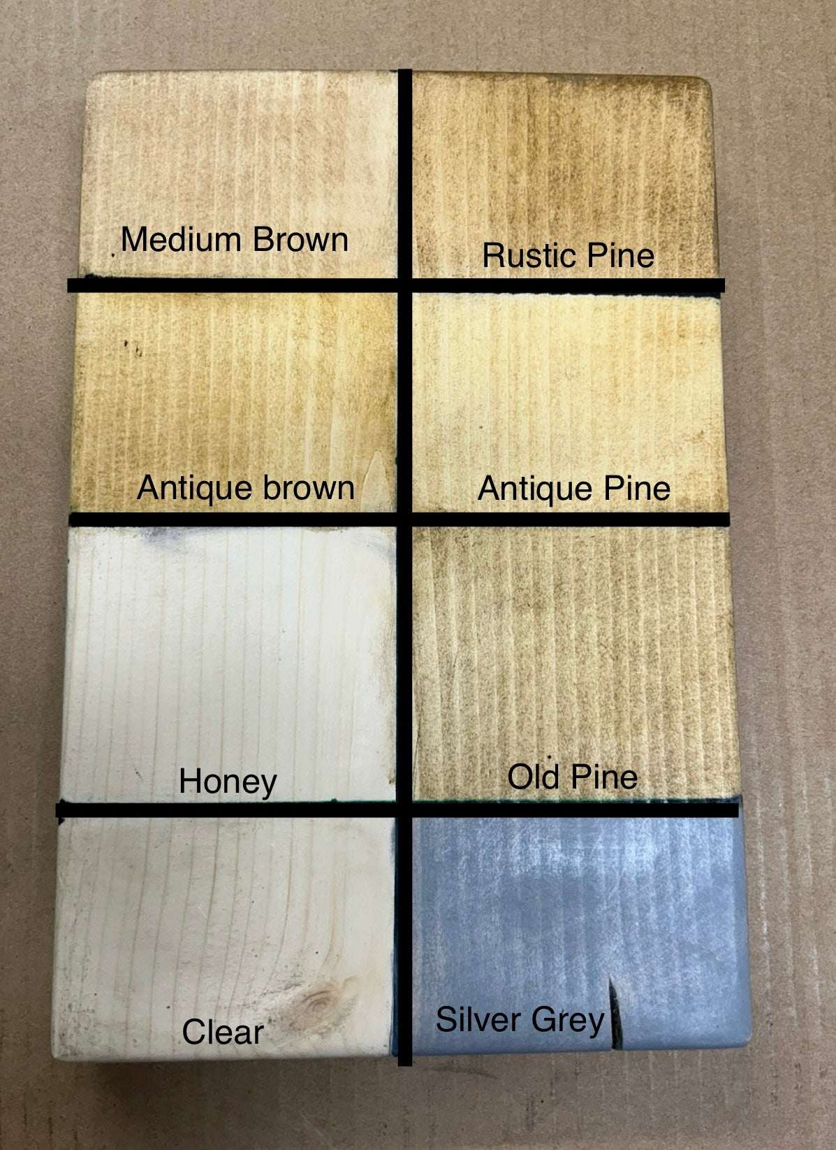 Individual stain samples