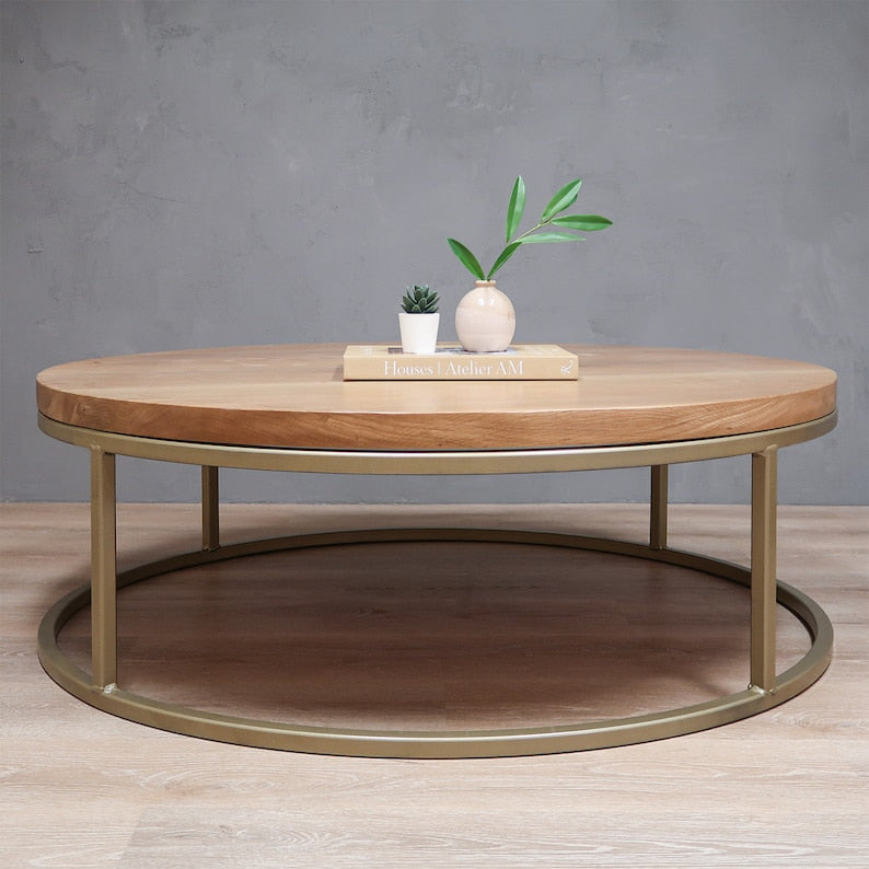 Handmade Rustic Round Coffee Table| Desk| Modern Table| Reclaimed Wood| Industrial (Copy)