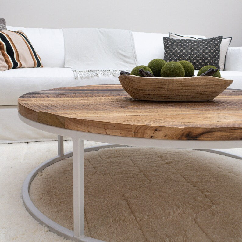 Handmade Rustic Round Coffee Table| Desk| Modern Table| Reclaimed Wood| Industrial (Copy)