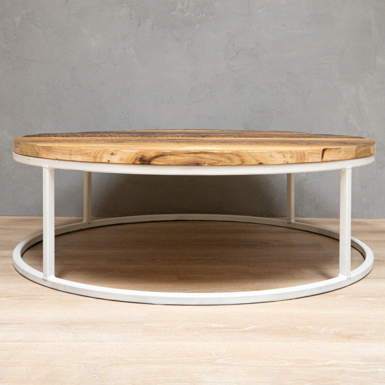 Handmade Rustic Round Coffee Table| Desk| Modern Table| Reclaimed Wood| Industrial (Copy)
